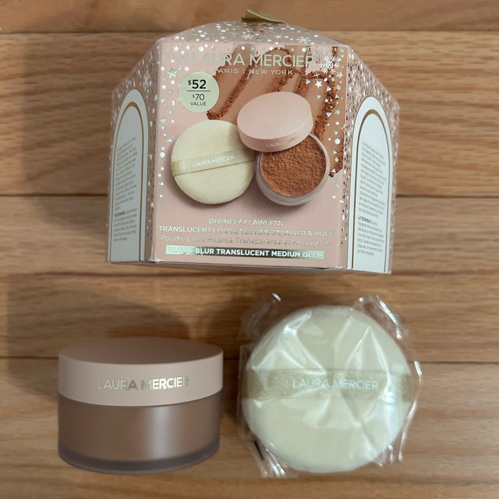 Laura Mercier Divinely Flawless Translucent Loose Setting Powder & Puff